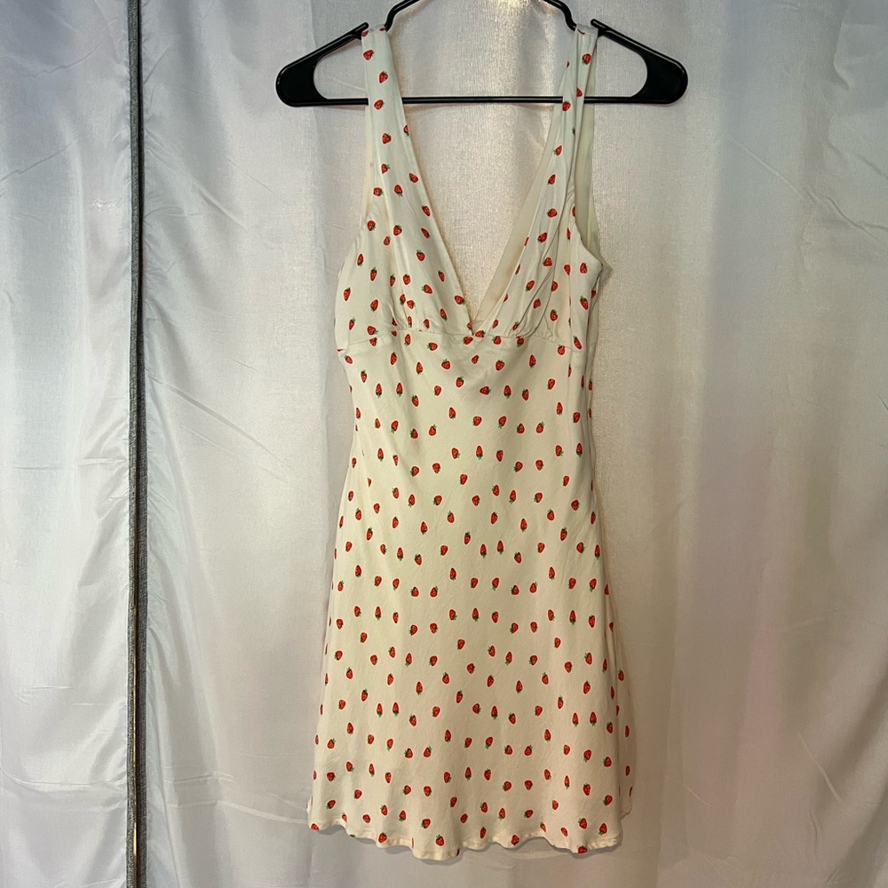 Size Medium Zara strawberry satin dress